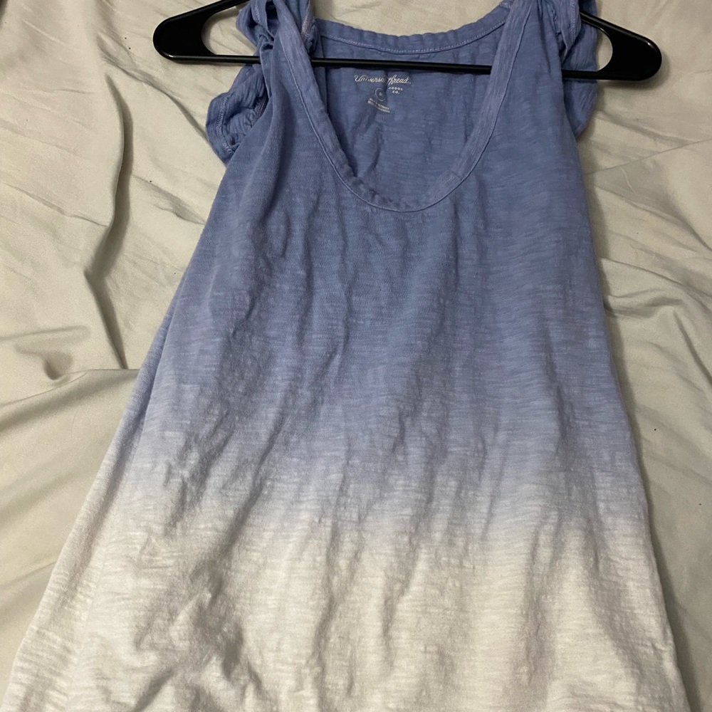 Beautiful blue to white ombré tank top
